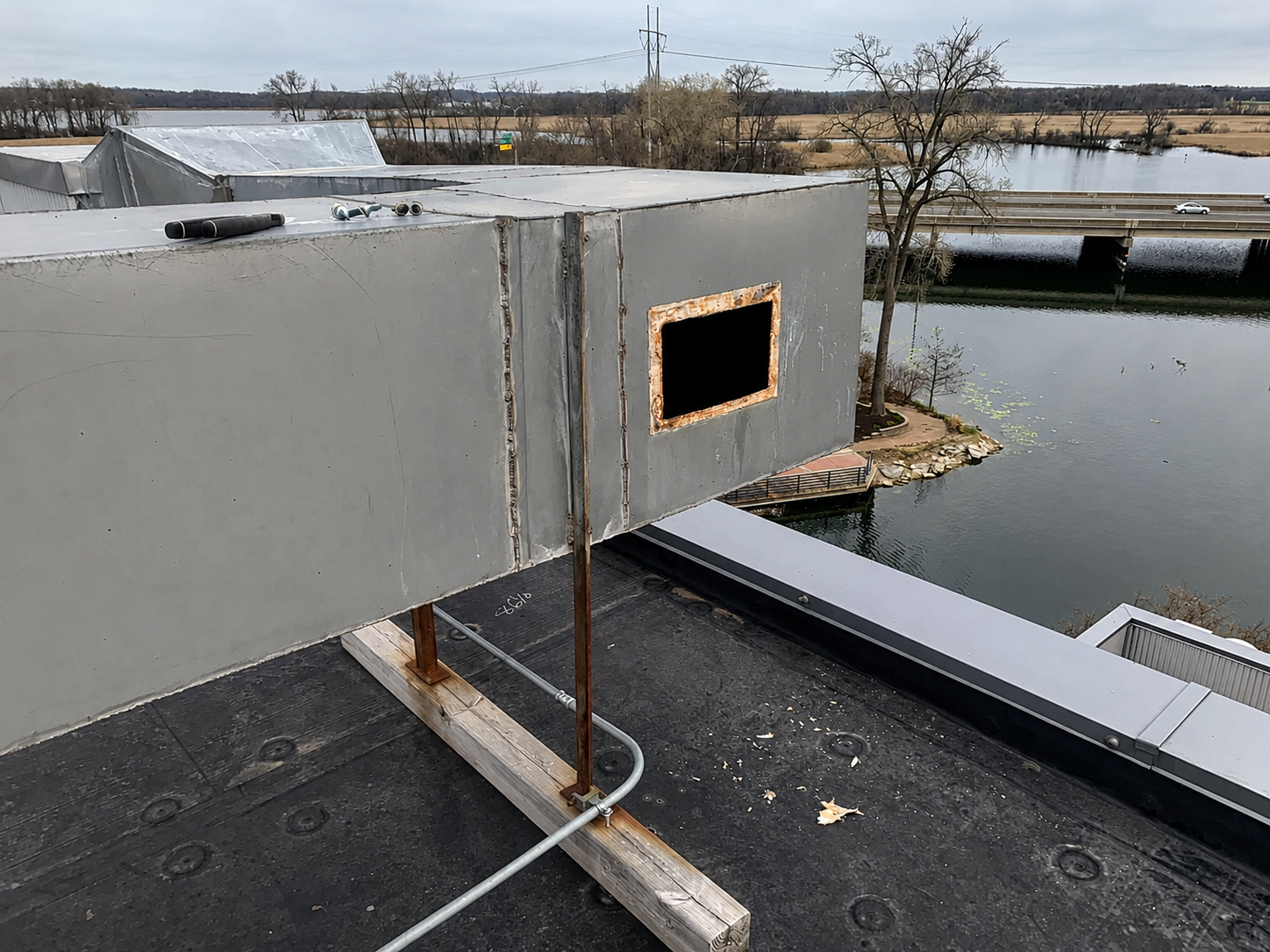 Grease duct access door installation
